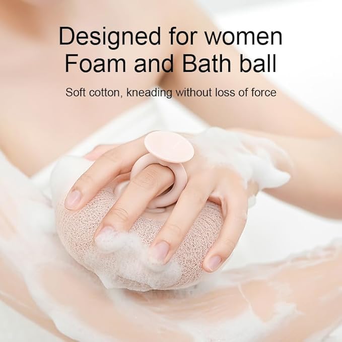 Bath Sponge, Suction Cup Bath Ball Body Scrubber, 2026 Upgraded 2-in-1 Sunflower Ball Exfoliating Bath Sponge Cleaning Brush, Mesh Shower Body Sponge Accessories for Women, Men Shower (3 Color)