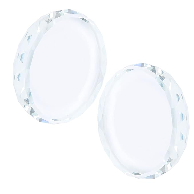 Cunyuer Nail Art Palette, 2PCS Nail Polish Mixing Plate, Nail Art Painting Color Toning Glass Board for Makeup Pallet Display Cosmetic Mixing Tools