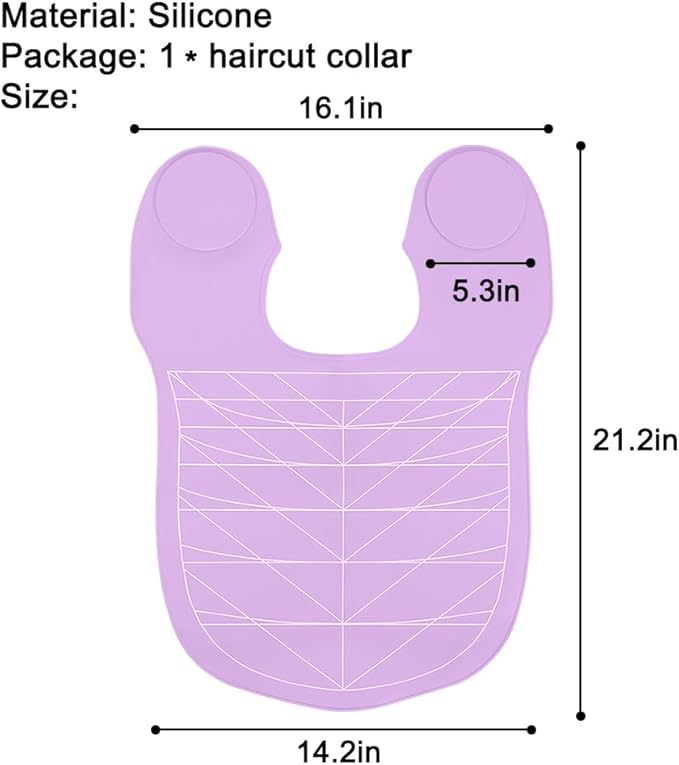 Derkerry Silicone Hair Cutting Guide Collar Waterproof Cutting Mat - Purple