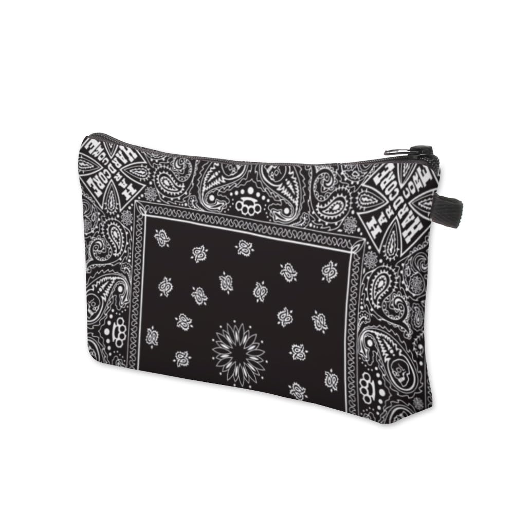 Loomifang Small Makeup Bag Cosmetic Bag for Women, Pretty Design Organizer Case with Zipper Closure, Lightweight and Water-Resistant Make Up Bag - 8.65"x 5.35" x 7.08"（Mandala Flowers）