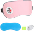 SandKing Cordless Heated Eye Massager with Cooling Eye Pad, Vibrating Heating Sleeping Mask for Men Women Kids -USB Charing Heated Eye Mask Electric for Dry Eyes, Relax,Travel (Pink)