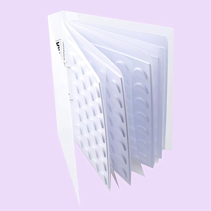 sddfor 70 Pairs of Eyelash Display Card, Eyelash Storage Book, White False Eyelashes Template Catalog Storage Case