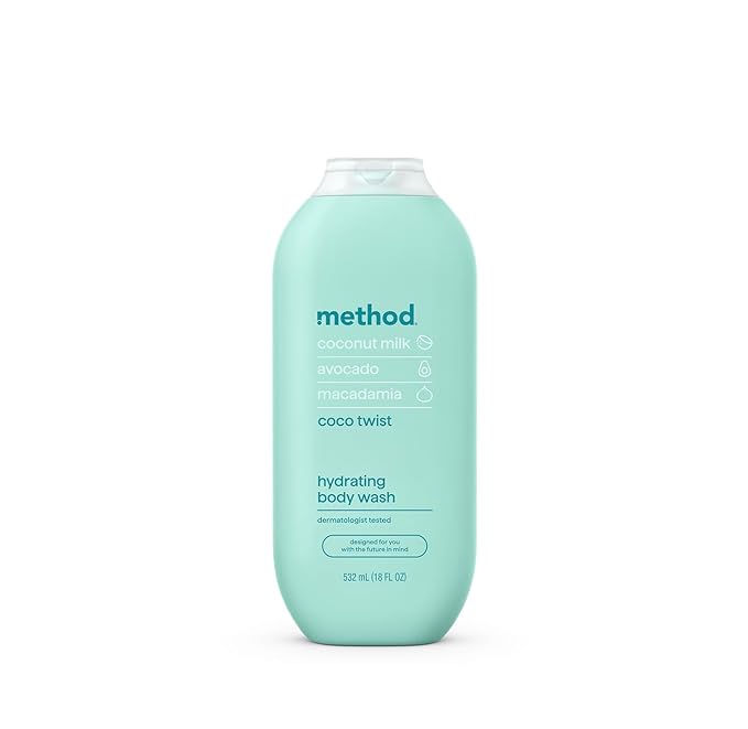 method Body Wash, Coco Twist - Leaves Skin Feeling Soft & Moisturized, Made Without Parabens, Notes of Coconut Milk, Avocado & Macadamia, 18 fl oz