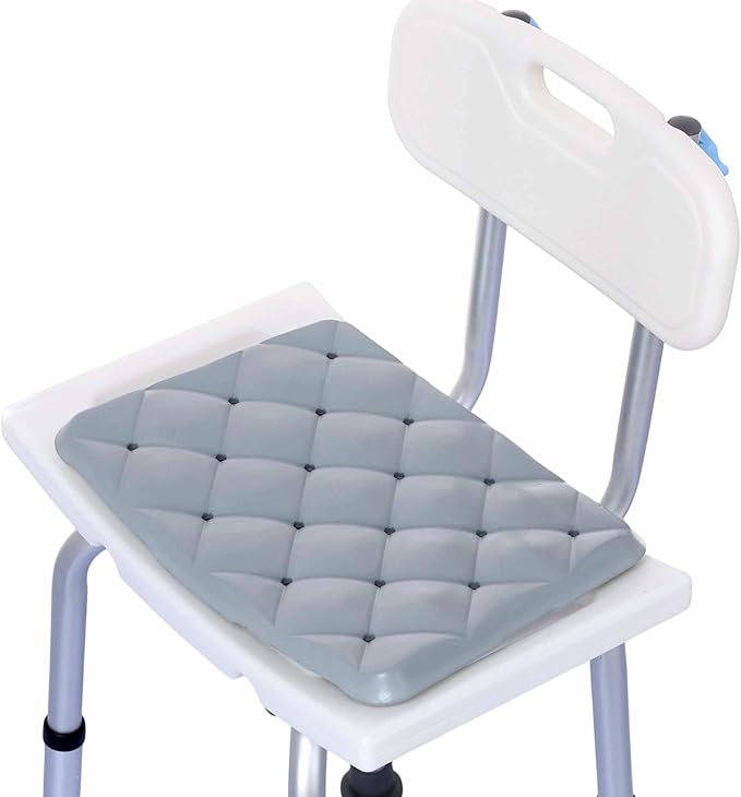 Waterproof Shower Cushion Seat Pad for Bath Bench, Chair, Bathtub, or Walk-in Tub, Non-Slip Foam Bath Seat with Drain Holes, Tailbone Relief Support Padded Bench Cushion for Seniors Inside Shower