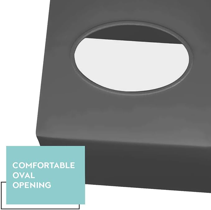 Tissue Box Cover Square - Facial Cube Tissue Box Holder Case Dispenser for Bathroom Vanity Countertop, Bedroom Dresser, Office Desk or Night Stand Table, 2 Pack - Grey