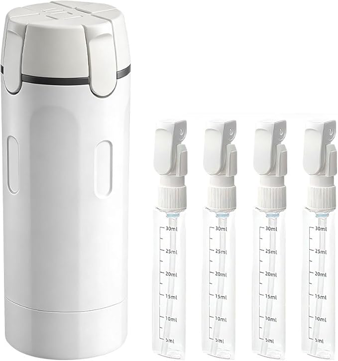 Eadwe 2026 New 4 in 1 Travel Dispenser Bottle, 4 Pack 30ML Travel Bottles for Toiletries, Leak Proof Travel Size Containers, Portable Containers for Shampoo Lotion Conditioner Cream (White)