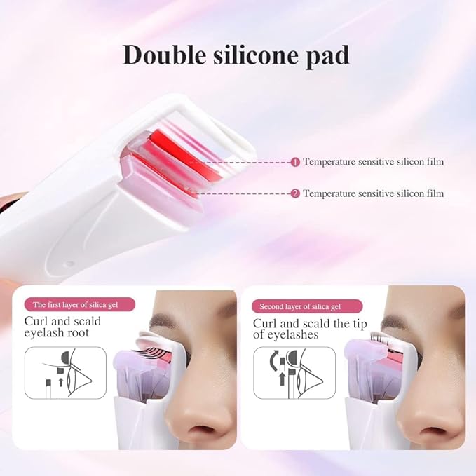TOUCHBeauty Heated Eyelash Curler, Professional Eyelash Curler with Heating Silicone Curling Pad Curling Tool for Women Long Lasting Naturally Eyelashes TB-2016A-w