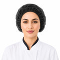 Disposable Bouffant Caps 100 Pcs,21inches Hair Net Elastic Dust Cap for Food Service, Sleeping Head Cover (Black)