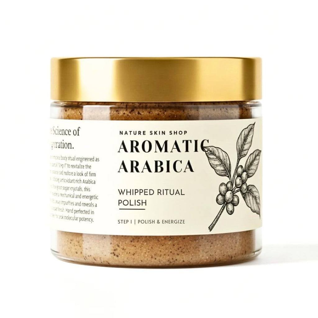 Nature Skin Shop Aromatic Coffee Whipped Sugar Scrub, 8oz Foaming Body Polish for Exfoliating & Energizing Skin, with Natural Coffee Grounds