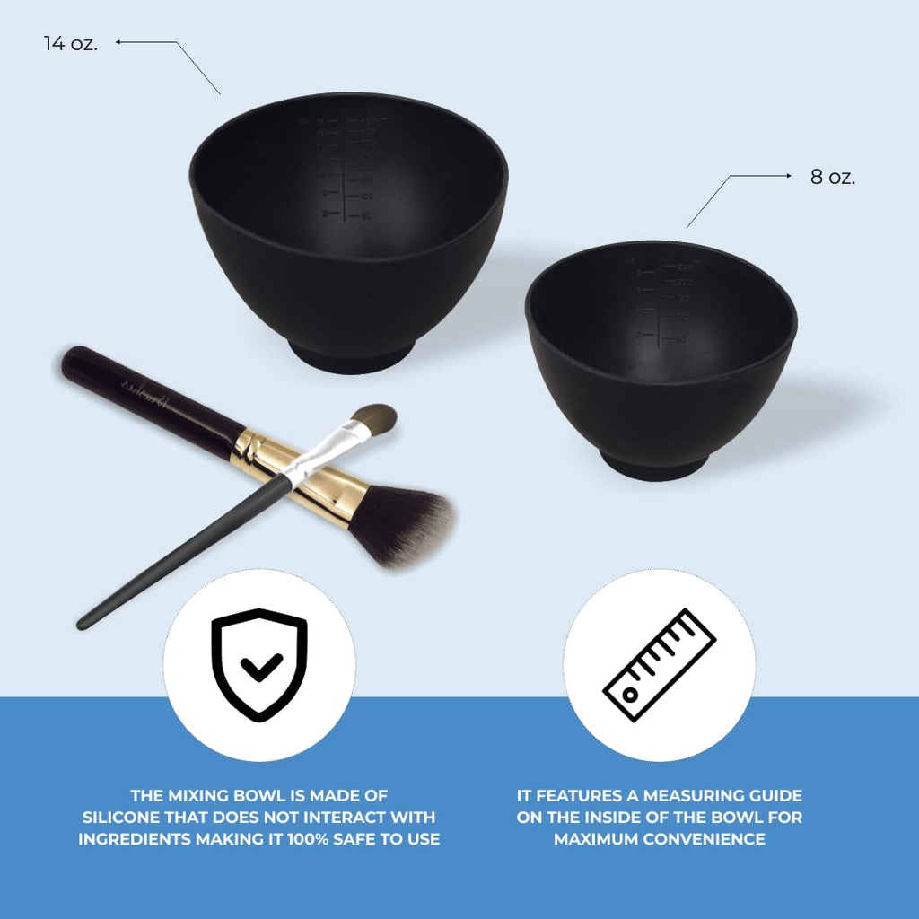 ForPro Professional Collection Silicone Mixing Bowl, Black, Flexible, Odorless, for Mixing Facials, Massage, Body & Other Products, 14 oz
