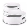 Semlos 360° Rotating Lazy Susan Organizers, 2 Packs 9" and 12" Turntable Spice Rack Organisers for Kitchen Organization and Storage, Non-Slip Under Sink Organizer for Bathroom Pantry Cupboard
