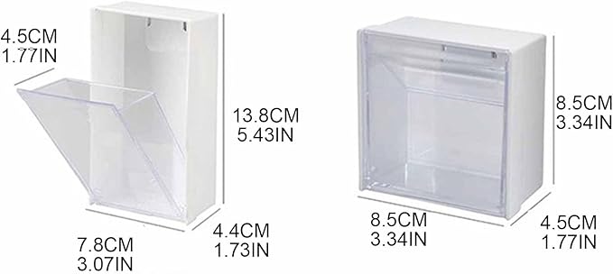 Magnetic Wall Mounted Bathroom Organizer Cotton Pad Holder Makeup Box Plastic Storage Container for Cotton Swabs Jewelry