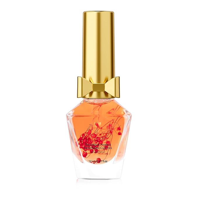 JIASHENG Cuticle Oil, Cuticle Nail Oil Infused with Real Flowers, Rose 12ml