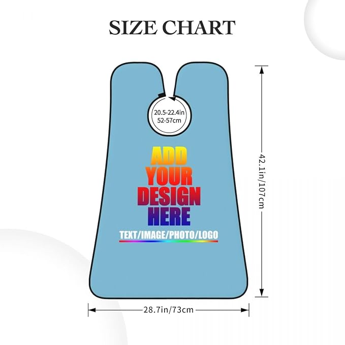Custom Beard Bibs Apron Personalized Beard Hair Catcher Add Photo Picture Text Waterproof Beard Shave Cape for Shaving Trimming for Birthday Father's Day Gifts Sky Blue