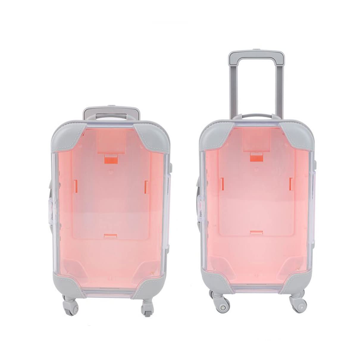 Fake Eyelash Organizer Case Eyelash Extension Mini Suitcase Lashes Organizer Packing Makeup Container Luaage Box for Women Travel Eyelash Tray (Pink)