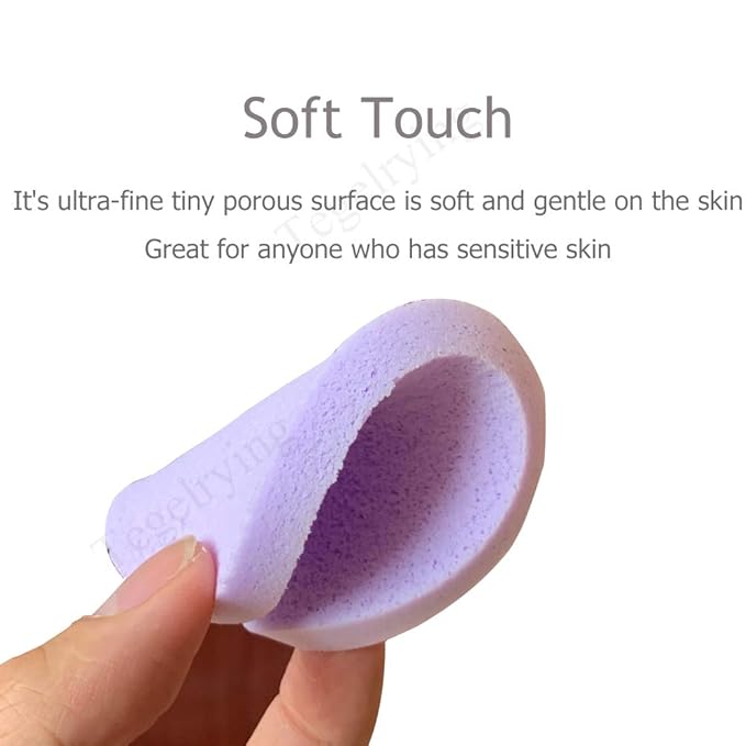 Facial Sponge Compressed,240 Count PVA Professional Makeup Removal Wash Round Face Sponge Pads Exfoliating Cleansing for Women,Purple