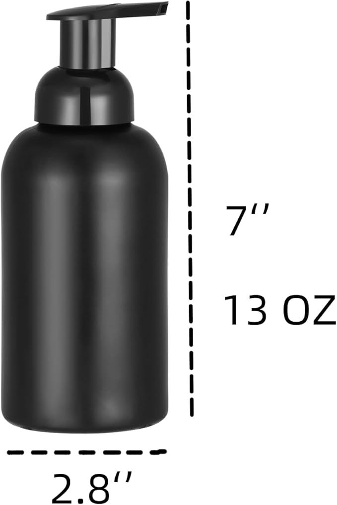 Black Glass Jar Soap Dispenser, 2 Pack, 13 Ounce