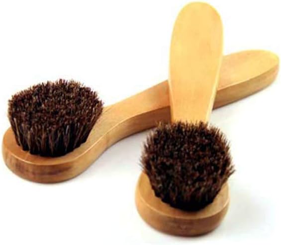 HiKin Facial Cleansing Brush, Wood Handle Soft Horsehair Natural Bristles Face Brush Cleanser, 2 Pack Face Skin Care Exfoliating Scrub Brush.