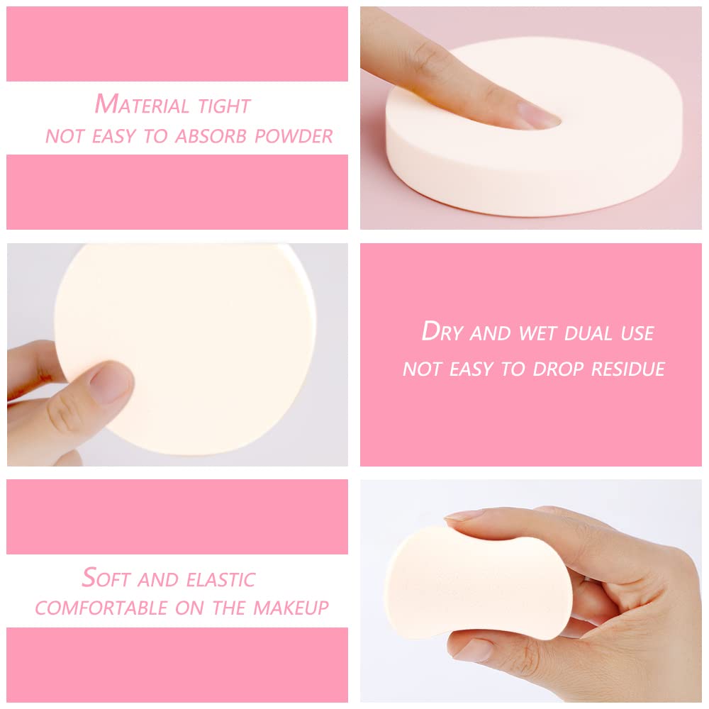 Vmiapxo 48 Pieces White Makeup Sponge, Round Cosmetic Foam Pad
