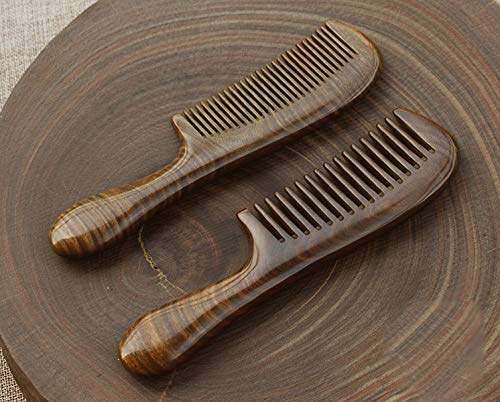 Hair Comb Wooden Wide Tooth Comb for Curly Hair Detangling Green Sandalwood Comb