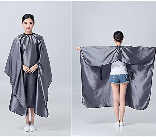 OLizee Hair Cutting Cape with Sleeves, Water-Resistant Salon Barber Cape Gown for Adults, Haircut Hairdressing Apron with Adjustable Neck Closure, 57 x 63 in, (Black)