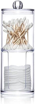 Kamay's Transparent Cotton Ball Pad Swabs Make Up Pads Dispenser Holder Organizer Container with lid Multifunction Acrylic Cosmetic Makeup Organizer (A)