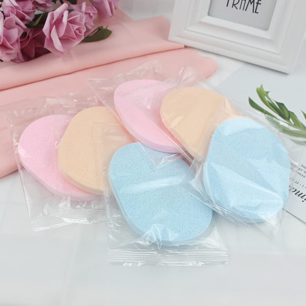 SUKPSY 10 Pcs Facial Cleanning Sponges Oval Makeup Removal Cleanning Pad Powder Puff for Face Cleansing,Makeup Removal and Exfoliating