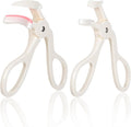 2 Pcs Eyelash Curler, Lash Curler, Quick Natural Curl in 5 Seconds, Comfortable Grip for Long Lasting Curls, White