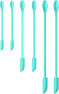 Silicone Spatula Set (6Pcs) - Mini Scraper Tool for Beauty & Food - Reach Every Last Drop, Multi-Size Spatulas for Makeup Jars, Lotion Bottles & Kitchen Containers (Blue)