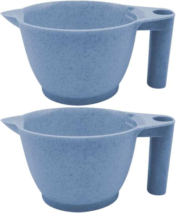 Beaupretty 2pcs Tint Bowl Mixing Bowls Hair Dye Bowls with Handle for for Barber Salon Home Blue