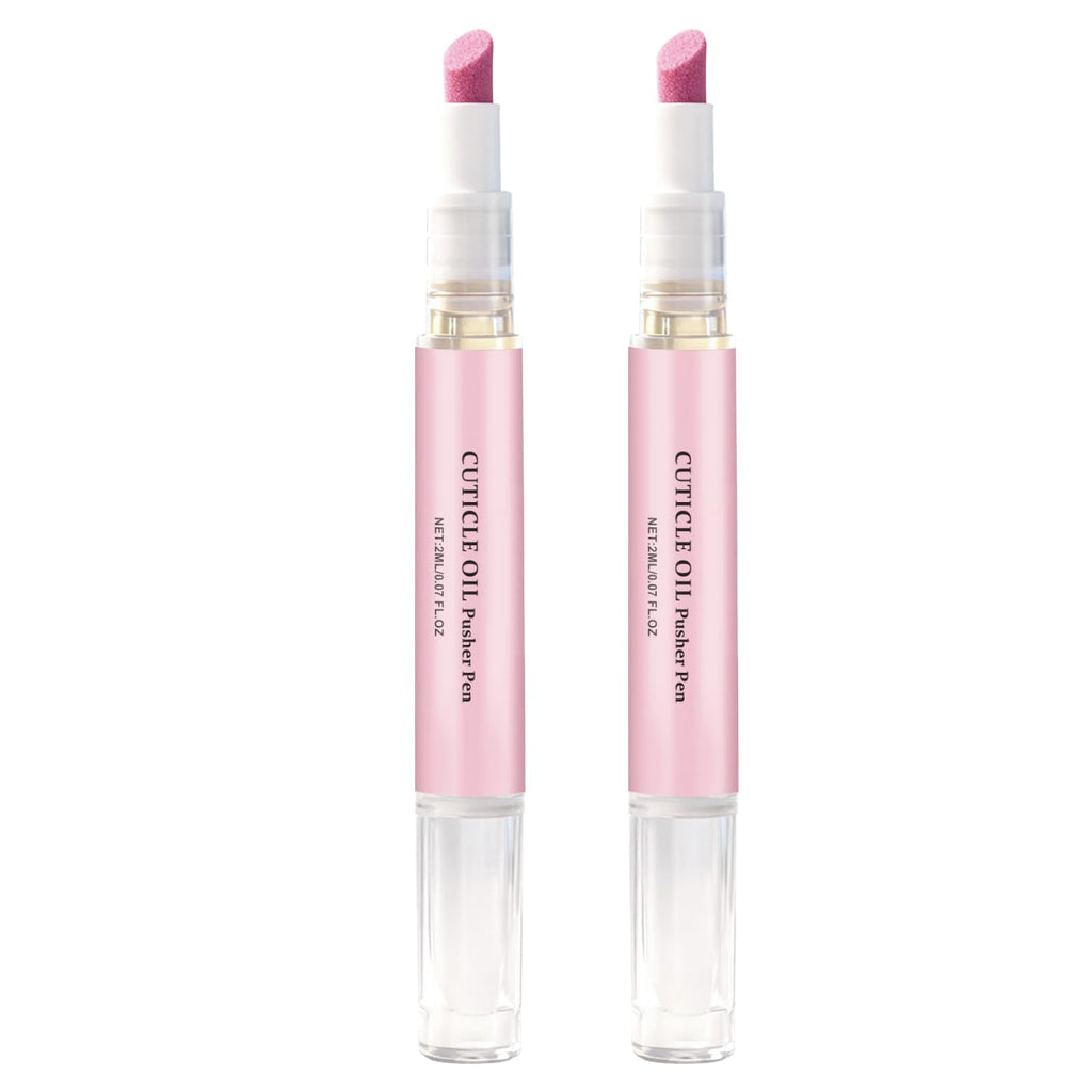 Ceramic Cuticle Pusher & Oil Pen, 2PC Gentle Cuticle Remover for Hangnails & Dry & Damaged Nails, Nail Care Pen for Repair & Nourish Nails