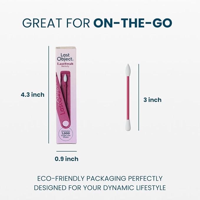 LastSwab Reusable Q-Tips for Makeup - Precision Silicone Cotton Swabs for Eyeliner, Mascara & Touch-Ups - Eco-Friendly Washable Q Tip Alternative - Zero Waste, Travel Case - Red