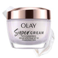 Olay Super Cream with Sunscreen SPF 30, Fragrance Free Lightweight Face Moisturizer with Sun Protection, 5-in-1 Skin Care - Hydrating, Brightening - Niacinamide, Vitamin C, Collagen, 1.7 oz