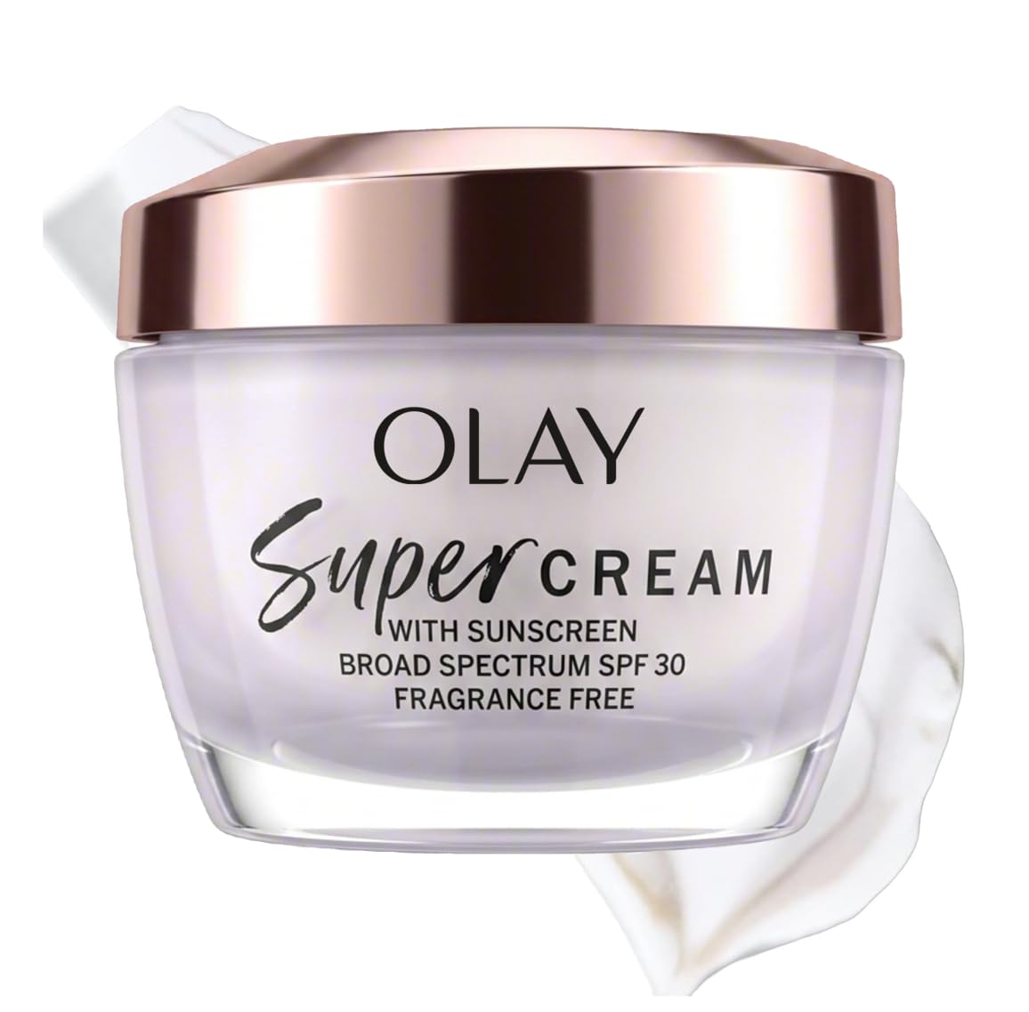 Olay Super Cream with Sunscreen SPF 30, Fragrance Free Lightweight Face Moisturizer with Sun Protection, 5-in-1 Skin Care - Hydrating, Brightening - Niacinamide, Vitamin C, Collagen, 1.7 oz