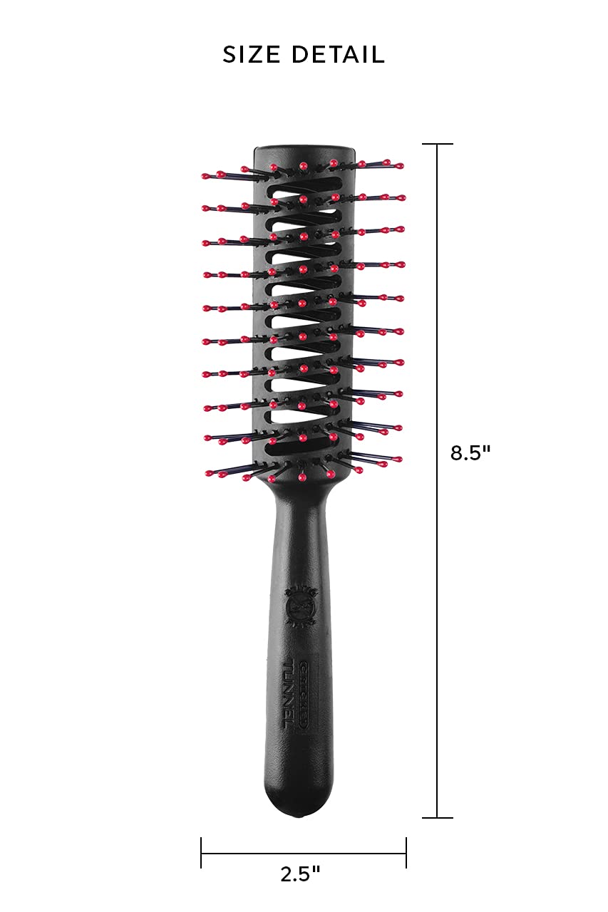 Cricket Static Free Tunnel 9-Row Vented Hair Brush for Blow Drying and Styling - Ideal for Long, Short, Thick, Thin, Curly, Straight, Wavy, and All Hair Types