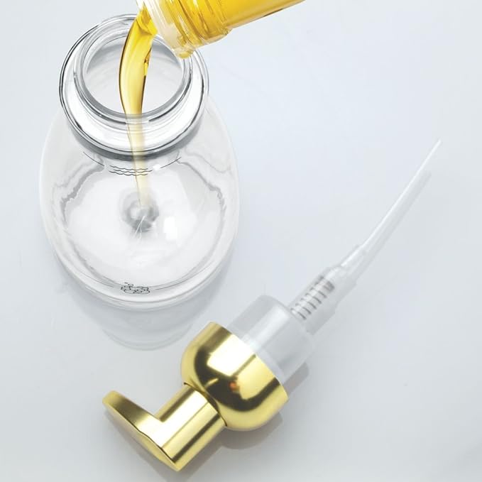 InterDesign Foaming Soap Dispenser Pump, for Kitchen or Bathroom Vanities - Clear/Gold Brass
