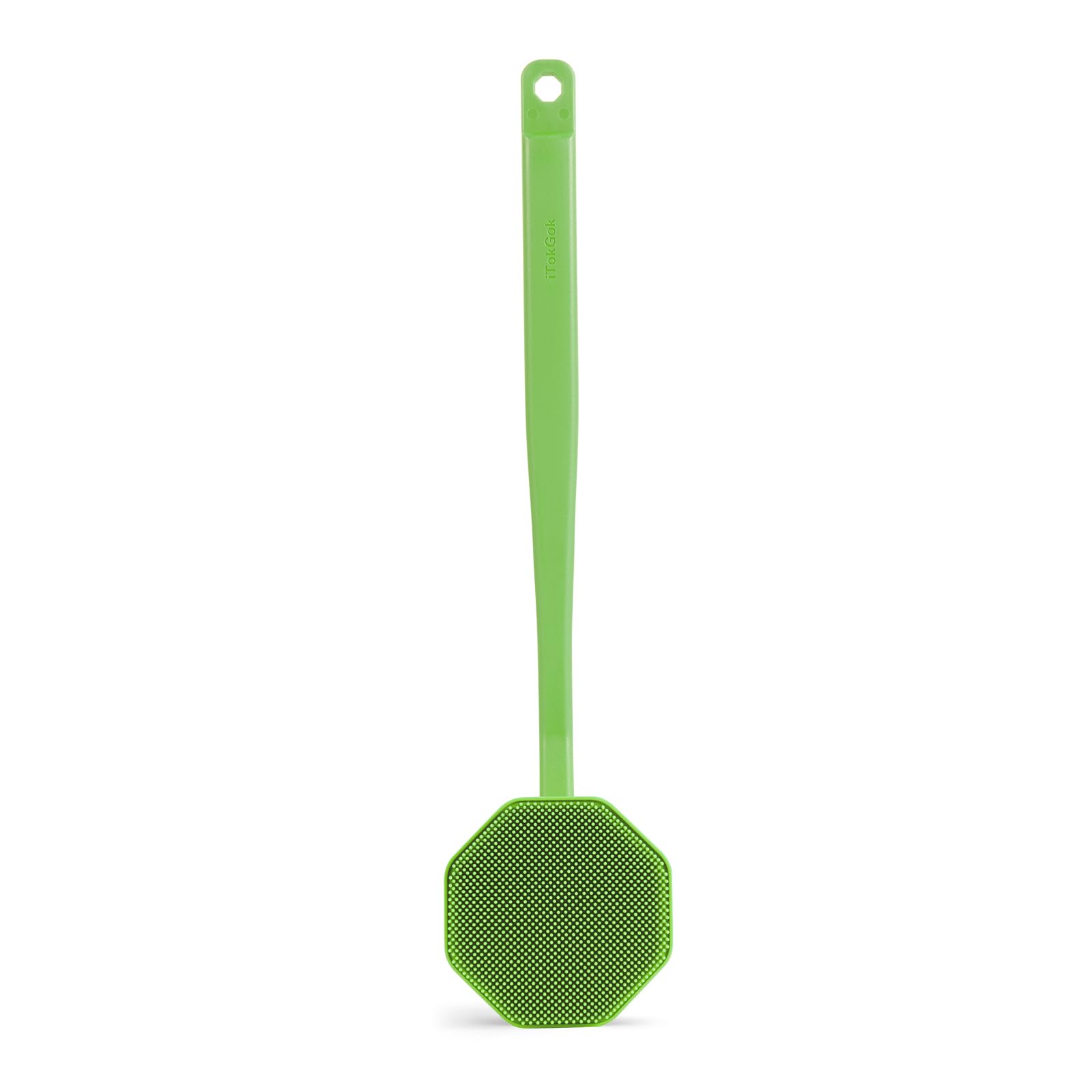 iTokGoK® Silver-Infused Silicone Back Scrubber with Long Handle Back Brush for Shower,Back Brush Long Handle for Men and Women,Ergonomic No-Slip Handle, Long-Lasting (Green)