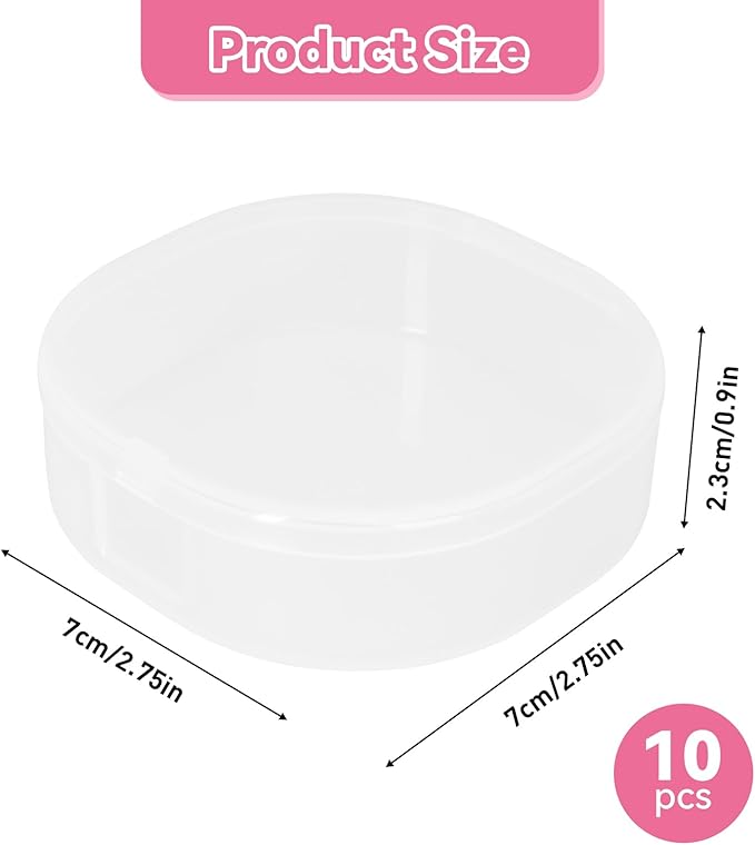 Bxhlxzz 10-Pack Cotton Round Holder Travel Case, Portable Cotton Pad Holder with Snap Lids, Compact Toner Pad Travel Case for Makeup Remover Pads, Skincare Organizer for Purse, Gym, Bathroom