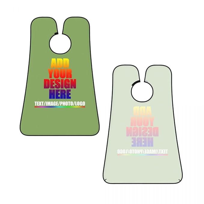 Personalized Custom Beard Bib Apron Design Your Photo Text Logo Beard Hair Catcher Non-Stick Beard Shave Capes for Trimming Shaving Kiwi