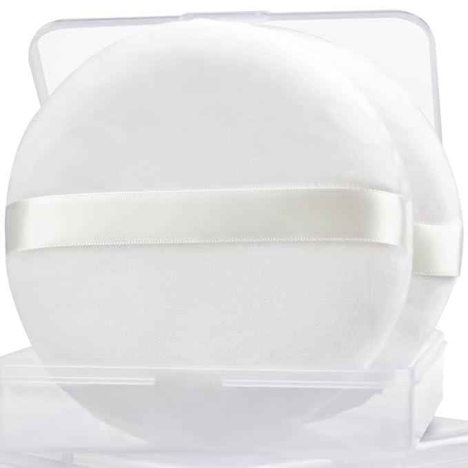 WSYUB Powder Puff, 4.33’’ Powder Puff for Body Powder,Large Body Powder Puff,Body Powder Puff and Container