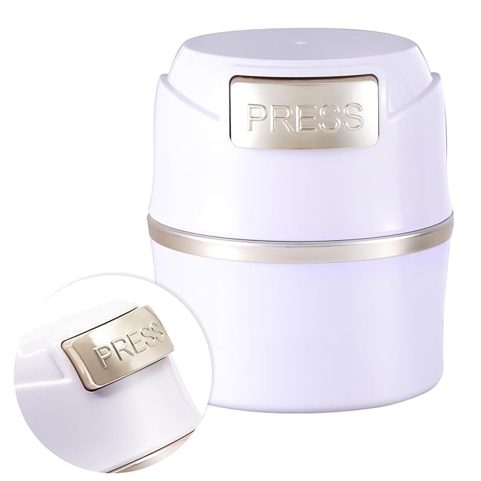 Embagol Eyelash Glue Storage Container Tank - Adhesive Jar Stand Makeup Case Cosmetic Storage Tank - White with Gold