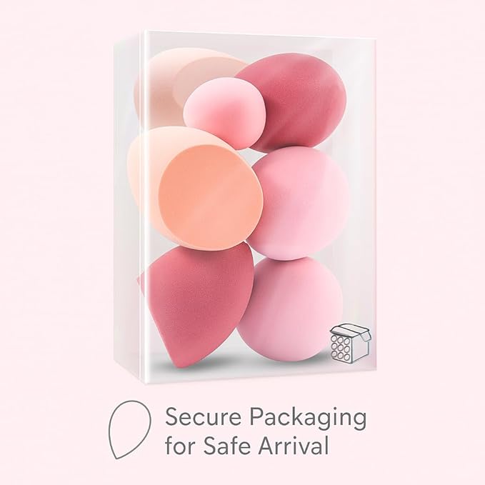 Foonbe Makeup Sponge Set, 7 Pcs Multi Colored Blender Sponges