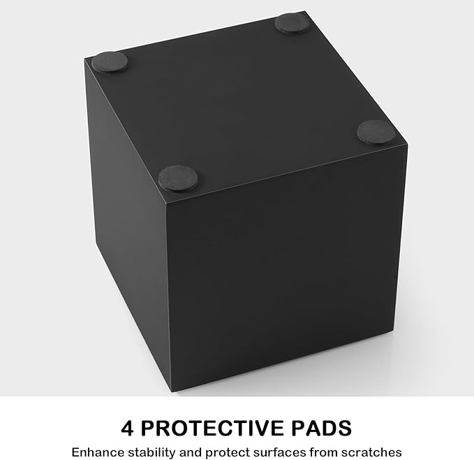 GCWSTJK Black Tissue Box Cover Square - Wooden Tissue Box Holder - Decorative Cube Facial Tissue Dispenser for Vanity Toilet Tank Dresser Nights Stand Kitchen Table Office Countertop
