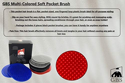 GENTS Palm Hair Brushes – Colorful Portable Styling Combs for All Hair Types, Ergonomic Grip for Easy Use, Set of 8 – Made in USA