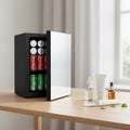 DOGHLY 0.9 Cu.Ft Mini Refrigerator and Beauty Fridge, 24 Cans Mini Fridge with Mirror Door, Temperature Control, Removable Shelf, Compact Cooler for Bedroom, Dorm, Office, Beverage Beauty Storage