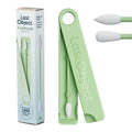 LastSwab Reusable Q-Tips for Makeup - Precision Silicone Cotton Swabs for Eyeliner, Mascara & Touch-Ups - Eco-Friendly Washable Q Tip Alternative - Zero Waste, Travel Case - Green