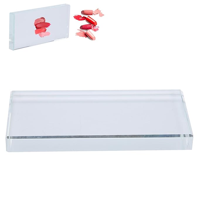 Nail Art Palette - High-Quality Glass Rectangle Makeup Blending and False Eyelash Glue Holder for Professional Use - Easy Color Mixing for Nail Art and Makeup