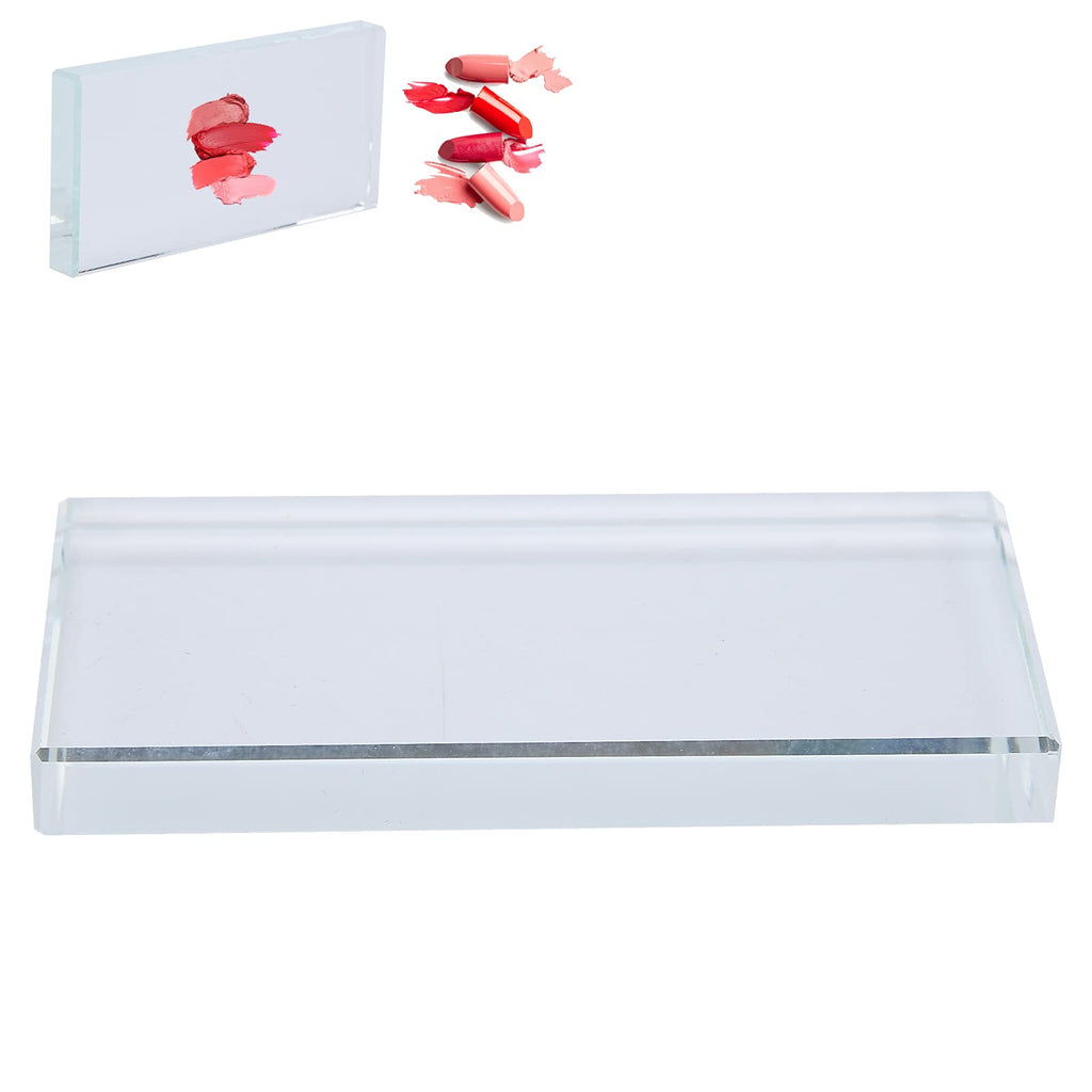 Nail Art Palette, Color Mixing Glass Rectangle Manicure Color Drawing Palette Nail Polish Pigment Mixing Plate False Eyelashes Glue Hold Makeup Palette