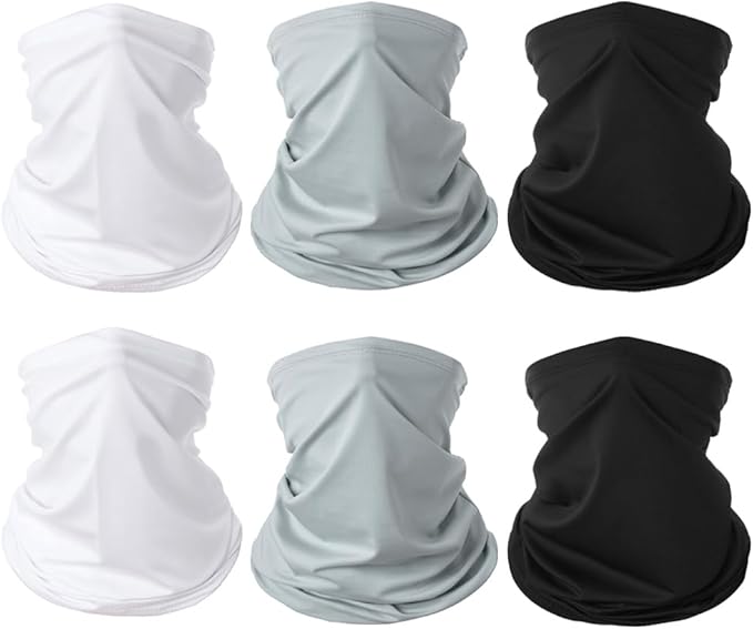 6 Pieces Summer Face Cover Scarf Mens Neck Gaiter For Men Women UV Protection Face Breathable Sun Protection Cycling Running