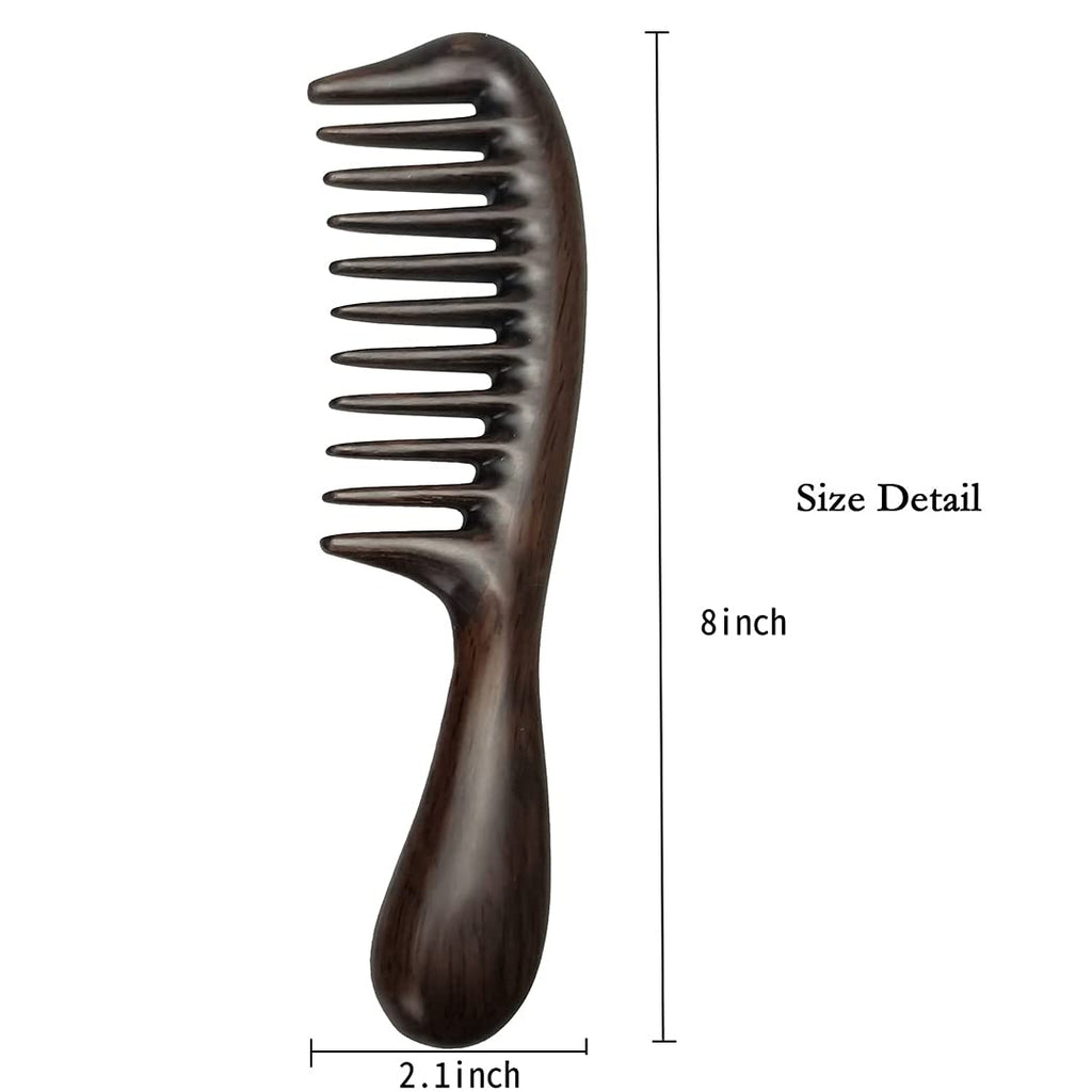 Louise Maelys 2 Pack Wooden Wide Tooth Combs For Curly Hair